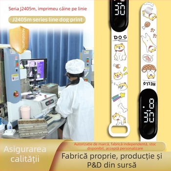 Ceas digital LED rezistent la apă, cu imprimare personalizată cu desene animate și control prin atingere