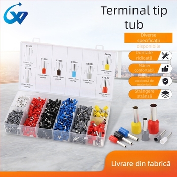 Kit terminal VE de tip Țeavă, izolație prealabilă, conectori cu pini în stil european și conectori pentru cabluri din cupru, ambalat în cutie