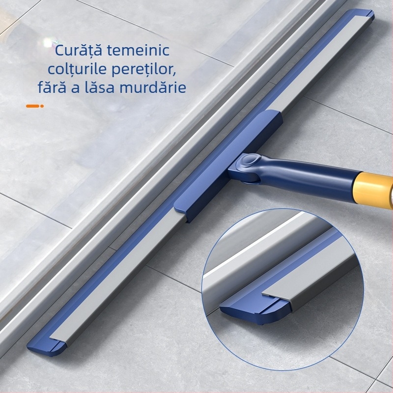 Racleta de podea din plastic pentru baie, cu ștergător din silicon