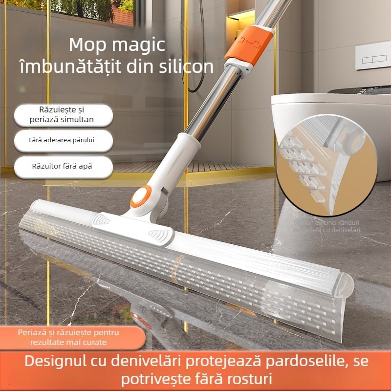 Mătură casnică din silicon, a patra generație, pentru curățarea podelelor din baie, model 2025