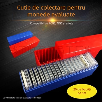 Cutie de depozitare pentru monede, evaluare și identificare, cutie de colecție, tip universal pentru 20 de monede