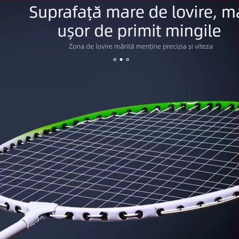 Rachetă de badminton din aliaj ultra-ușor – set dublu de rachete pentru adulți, bărbați și femei, antrenament sportiv