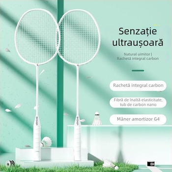 Set de badminton pentru competiții profesionale, ramă din aliaj de titan, durabil, elasticitate înaltă, pentru antrenament și distracție, două rachete ușoare cu husă