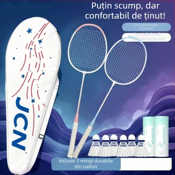 Rachetă de badminton în nuanțe macaron pentru începători, construcție durabilă din aliaj cu elasticitate înaltă pentru joc ofensiv și defensiv