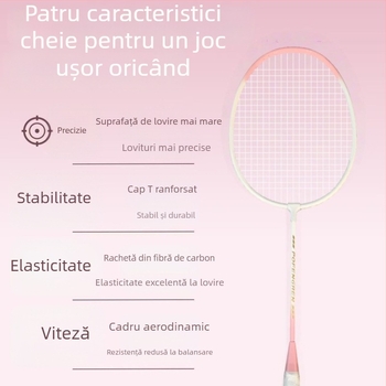 Rachetă de badminton în nuanțe macaron pentru începători, construcție durabilă din aliaj cu elasticitate înaltă pentru joc ofensiv și defensiv
