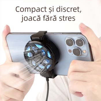 X18 Răcitor pentru Telefon cu Încărcare, Răcire cu Aer, Silențios, Reglabil în 3 Trepte pentru Răcire Rapidă