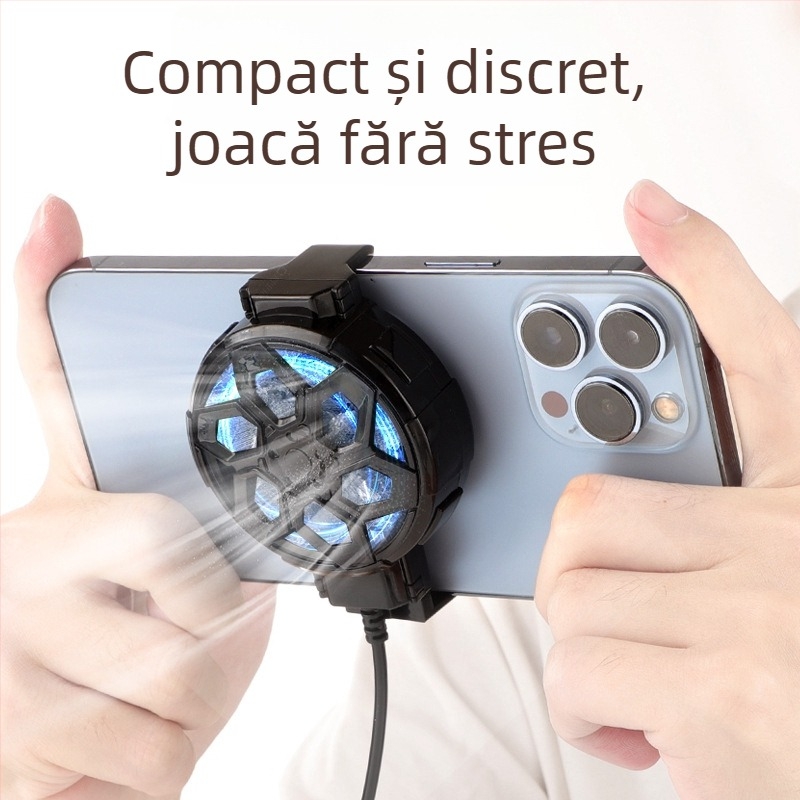 X18 Răcitor pentru Telefon cu Încărcare, Răcire cu Aer, Silențios, Reglabil în 3 Trepte pentru Răcire Rapidă