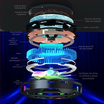 Noul răcitor cu placă plată din semiconductori X42 cu prindere magnetică, silențios, portabil, pentru smartphones cu ecran mare