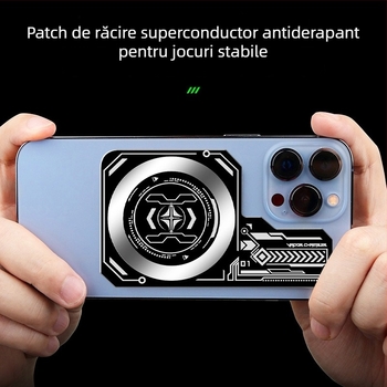 Placă de răcire pentru telefonul mobil, din aliaj de aluminiu, atașare magnetică, lavabilă și reutilizabilă