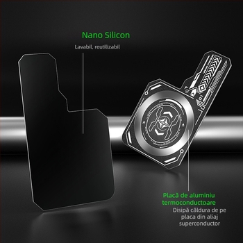Placă de răcire pentru telefonul mobil, din aliaj de aluminiu, atașare magnetică, lavabilă și reutilizabilă