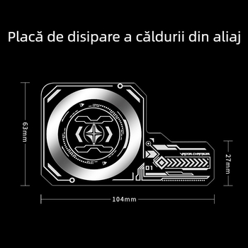 Placă de răcire pentru telefonul mobil, din aliaj de aluminiu, atașare magnetică, lavabilă și reutilizabilă