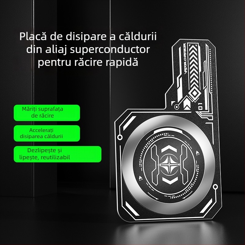 Placă de răcire pentru telefonul mobil, din aliaj de aluminiu, atașare magnetică, lavabilă și reutilizabilă