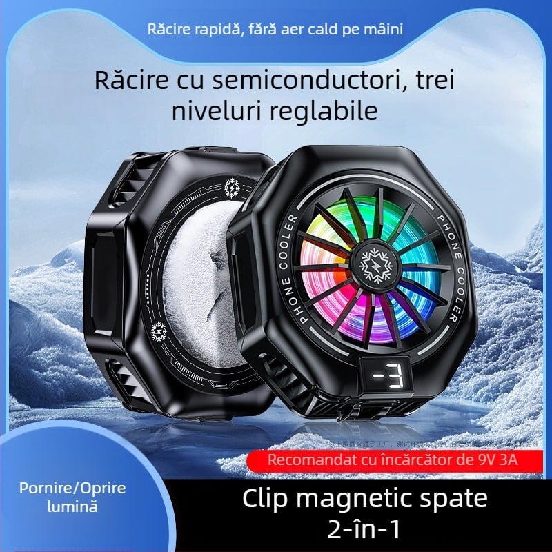 Răcitor pentru telefon mobil, 27W, clips magnetic pe spate, afișaj digital, răcire prin semiconductori