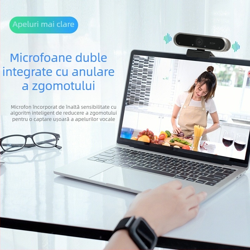 Webcam USB 4K, autofocus PDAF, fără driver, pentru laptopuri și desktopuri, cameră HD pentru videoconferințe