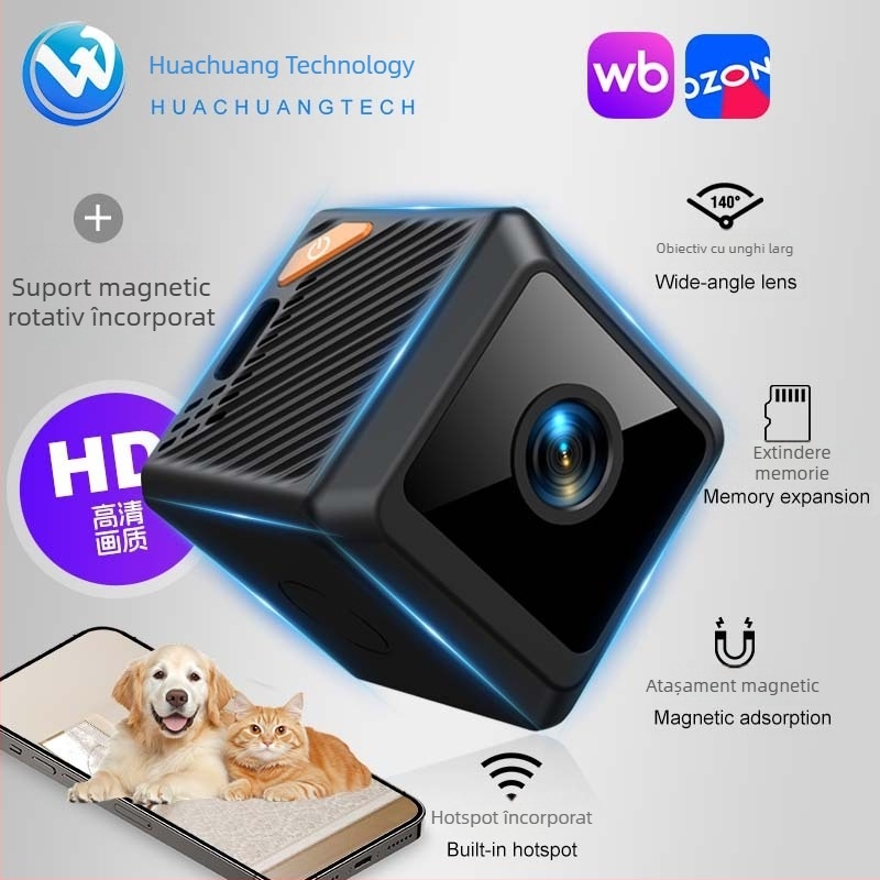 W02 Cameră 1080p HD pentru sport, design fără găuri, infrarouu, Wi-Fi — cameră pentru casă