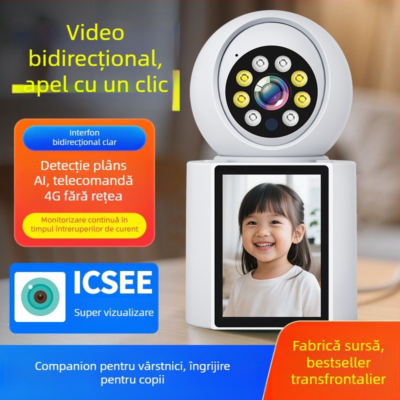 Monitor video inteligent cu comunicare bidirecțională și cameră pentru apel video, monitorizare a bebelușului la domiciliu