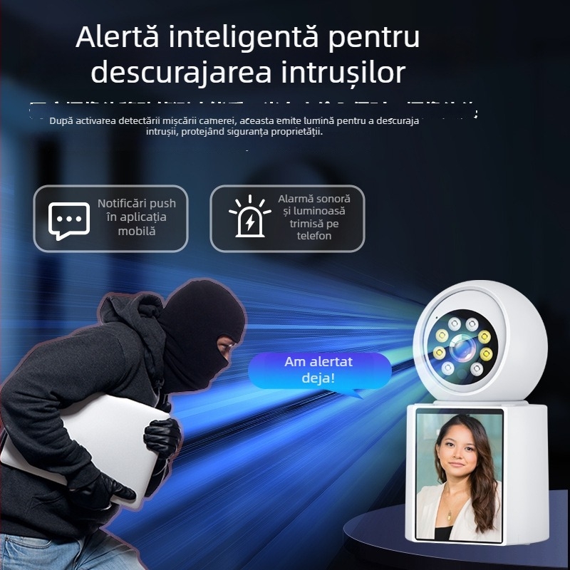 Monitor video inteligent cu comunicare bidirecțională și cameră pentru apel video, monitorizare a bebelușului la domiciliu