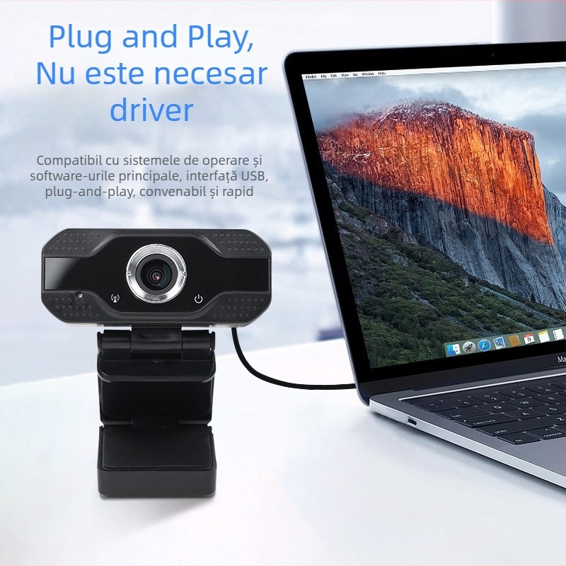 Webcam USB 1080p cu microfon încorporat pentru videoconferințe și învățare online