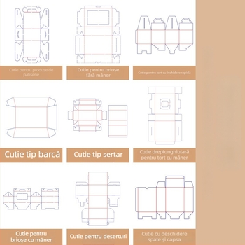Cutie cadou personalizabilă pentru panificație, cu logo și cod QR, carton alb, imprimare în culoare