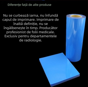 Film dentar pentru radiografie, bază albastră, imprimare uscată inkjet DR/CR/CT