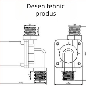 Pompa de apă DC fără perii 12V-24V, pompă de boost și circulație pentru încălzire și răcire, rezistență la temperaturi înalte, cu patru porturi