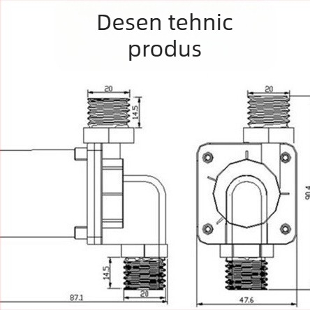 Pompa de apă DC fără perii 12V-24V, pompă de boost și circulație pentru încălzire și răcire, rezistență la temperaturi înalte, cu patru porturi