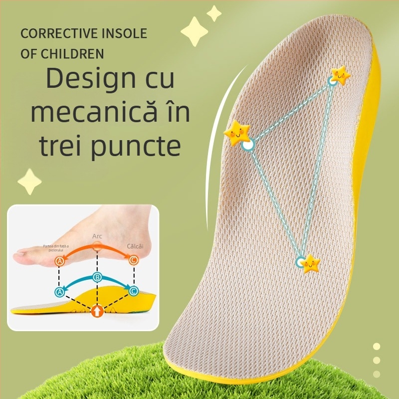 Tălpi ortopedice pentru corecția platfusului la copii, moi, respirante, absorbante la transpirație, cu sprijin pentru arc, potrivite pentru adidași pentru copii