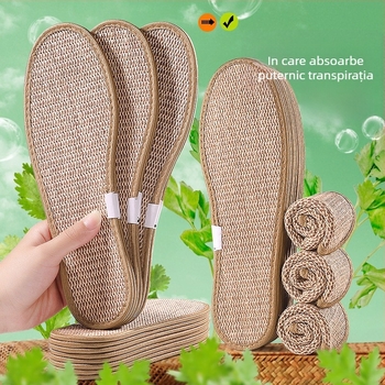 Tălpi din bumbac și in, absorbante la transpirație, anti-miros, respirante, cu Artemisia pentru deodorare, pentru pantofi sport și din piele, primăvară-vară