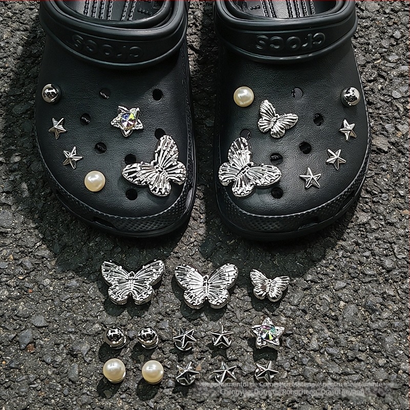 Fluture Galaxy DIY pentru Crocs – charmuri pentru încălțăminte, accesorii în stil Chanel, ornamente detașabile