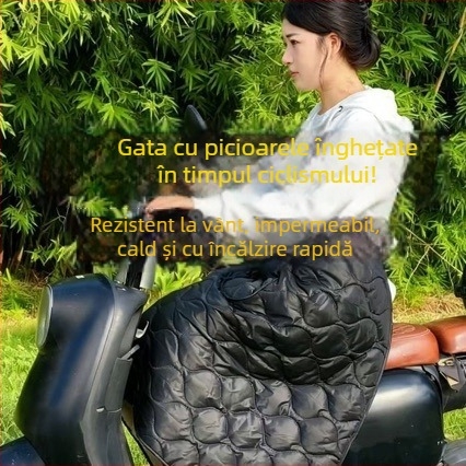 Fustă antivânt pentru bicicletă electrică, protecție caldă pentru picioare, șorț impermeabil din velur gros