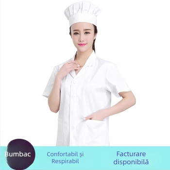 Uniformă de bucătar unisex pentru cantinele școlare și grădinițe, respirabilă, rezistentă la ulei, cu mânecă scurtă și lungă