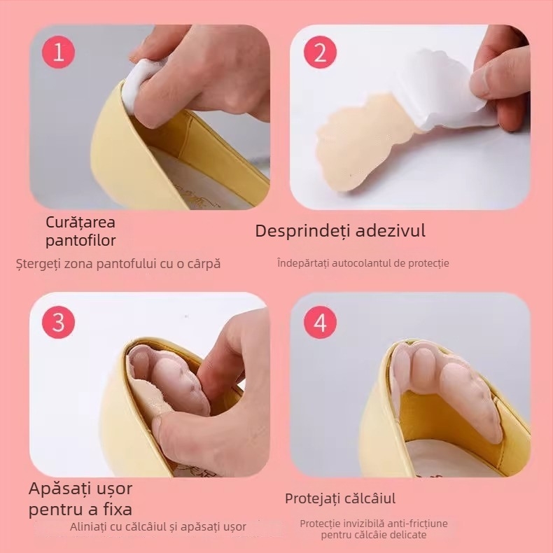 Pernuțe pentru toc pentru tocuri înalte – anti-frecare, previn frecarea și alunecarea, jumătate de mărime