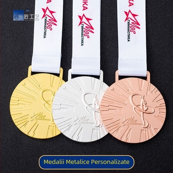 Medalie cu logo personalizat pentru maraton, finisaj metalic, aur/argint/bronz