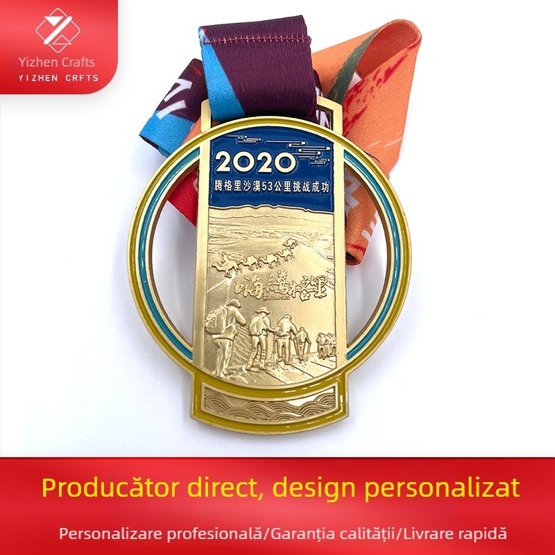 Medalii metalice personalizate pentru evenimente sportive și maratoane, medalii din aliaj de zinc, argintiu și bronz, medalii comemorative de onoare și acordare