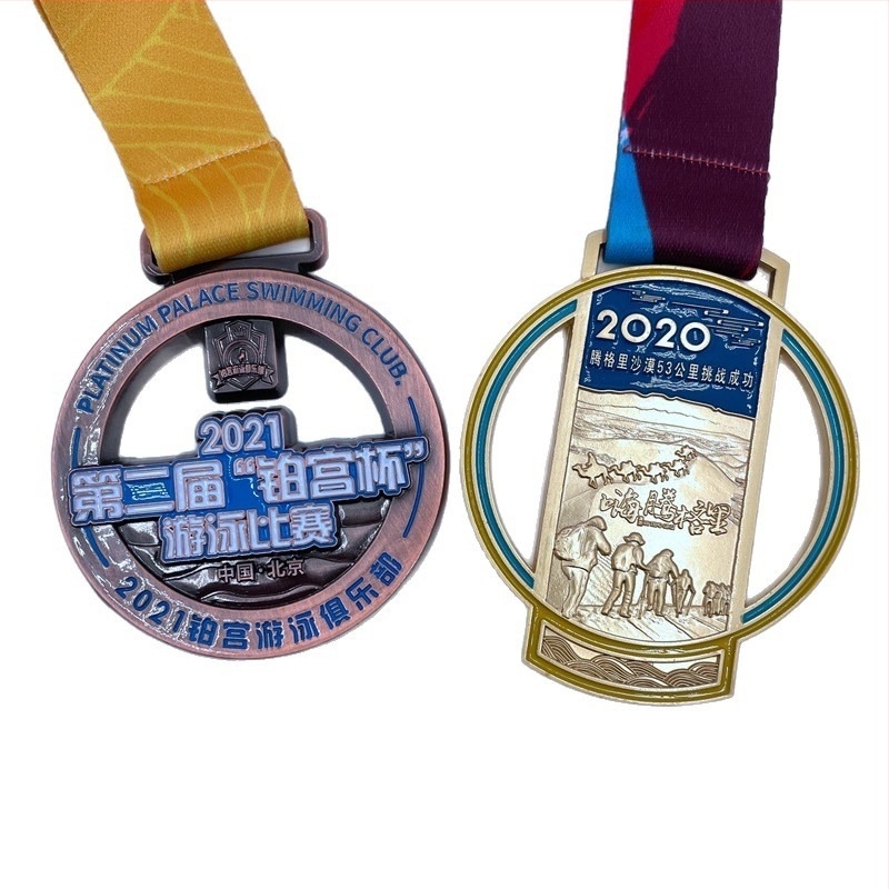 Medalii metalice personalizate pentru evenimente sportive și maratoane, medalii din aliaj de zinc, argintiu și bronz, medalii comemorative de onoare și acordare