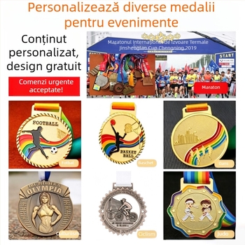 Medalii metalice premium, personalizate pentru maratoane și competiții de fotbal