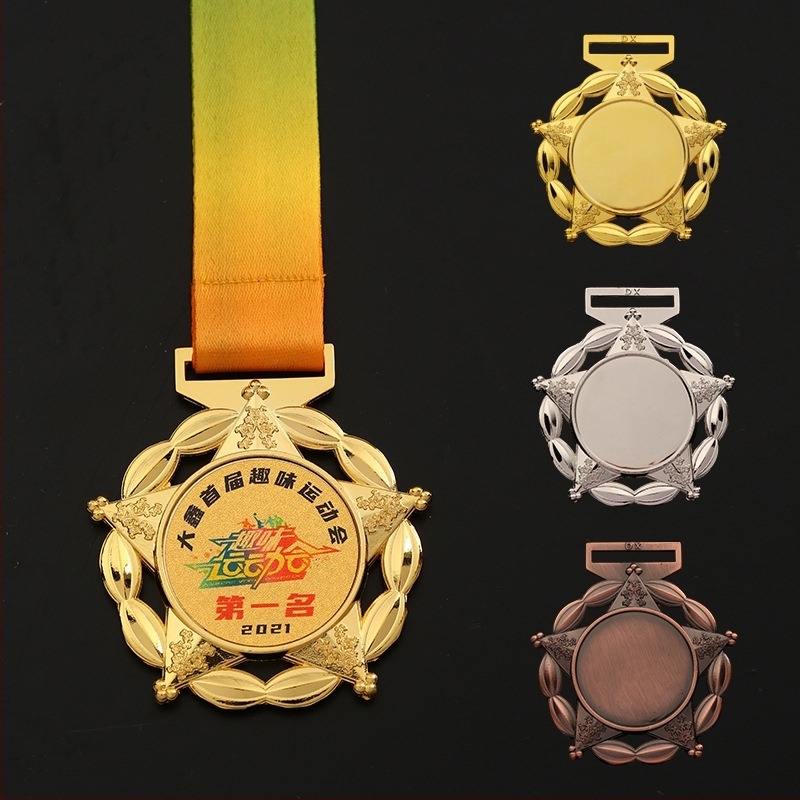 Medalie metalică personalizată pentru eveniment de maraton, placată cu aur, medalie memorială pentru copii