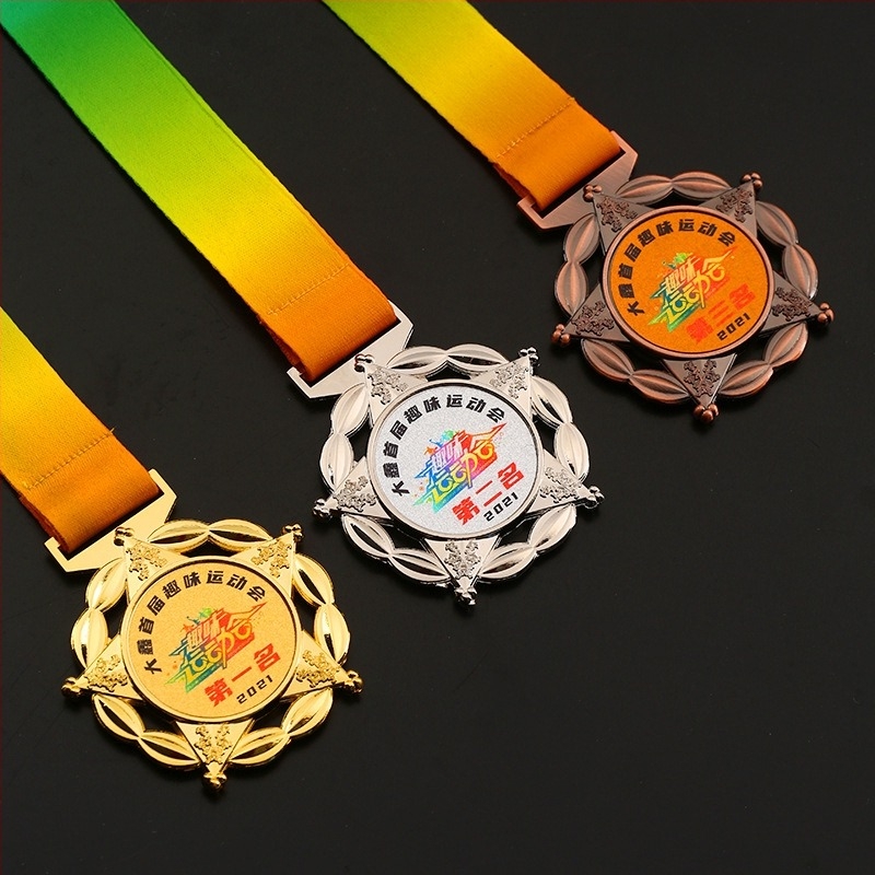 Medalie metalică personalizată pentru eveniment de maraton, placată cu aur, medalie memorială pentru copii