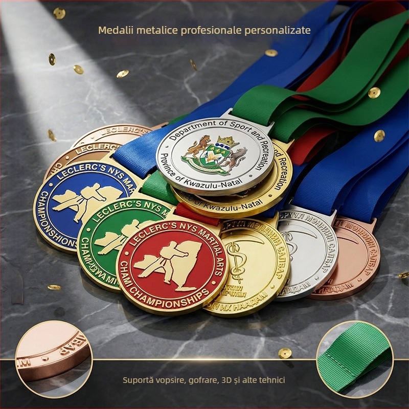 Medalie de maraton din aliaj zinc-aluminiu, turnată, premiu pentru evenimente și plăcuță memorială, imprimare logo personalizabil