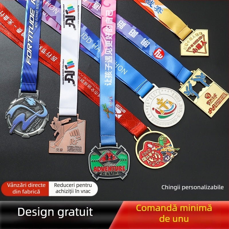 Medalii metalice personalizate pentru evenimente sportive, maratoane, drumeții pe campus, competiții de înot, distincții onorifice și medalii de aur