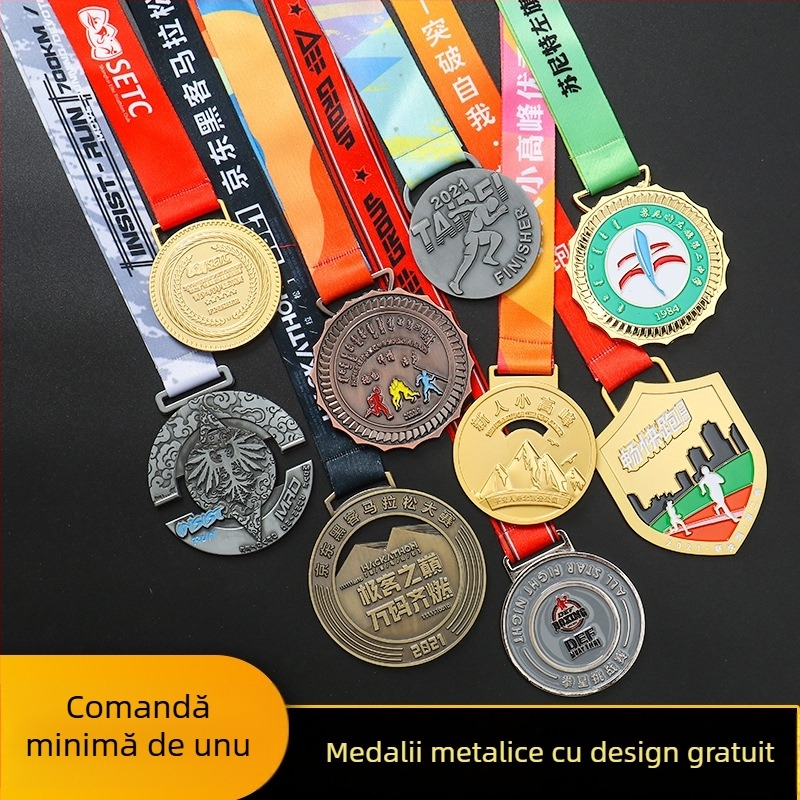 Medalii metalice personalizate pentru evenimente sportive, maratoane, drumeții pe campus, competiții de înot, distincții onorifice și medalii de aur