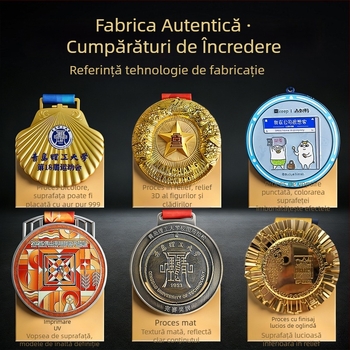 Medalii metalice de maraton personalizate pentru întâlniri sportive școlare, competiții cross-country și evenimente de alergare și ciclism