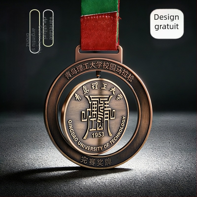 Medalii metalice de maraton personalizate pentru întâlniri sportive școlare, competiții cross-country și evenimente de alergare și ciclism