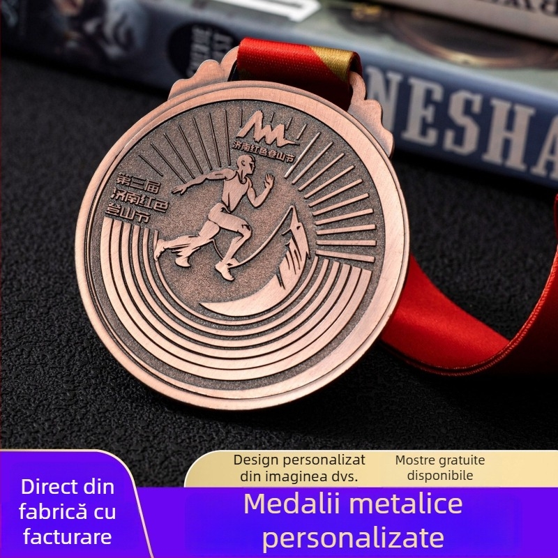 Medalii din aliaj de zinc, personalizate pentru maraton, fotbal, evenimente corporative și competiții sportive școlare