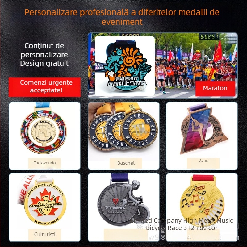 Medalii metalice personalizate pentru maraton, concursuri de alergare școlare și evenimente sportive