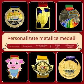 Medalie metalică personalizabilă pentru curse, maratoane și evenimente sportive