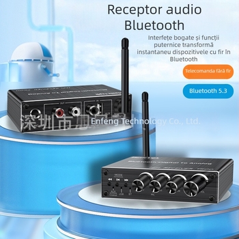 Convertor USB pentru microfon, amplificator de sunet și difuzor, cu telecomandă și receptor Bluetooth 5.3