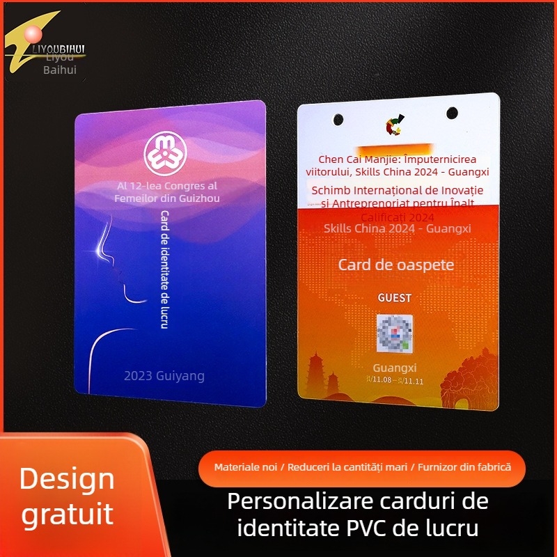 Card PVC de identificare pentru muncă, student, campus și utilizare corporativă, VIP, fabrică și școală
