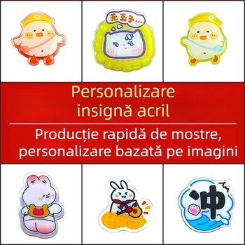Insigne personalizate cu motive de desene animate, plăcuțe acrilice cu nume, broșe și ace, accesorii pentru design DIY