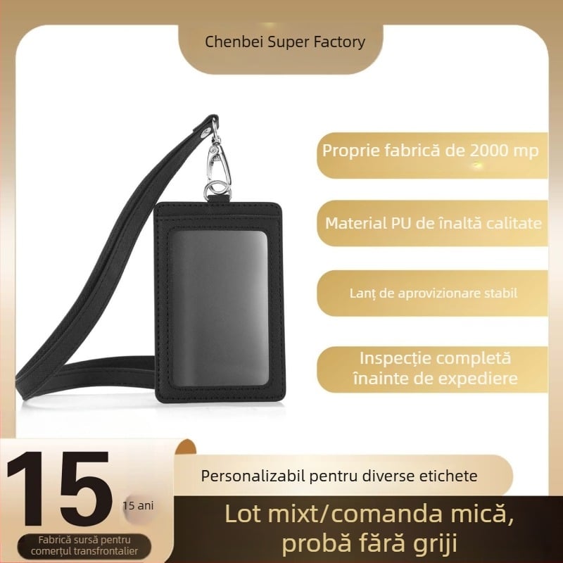 Carcasă personalizată pentru card de identificare cu șnur, card de angajat, card de student și card de masă